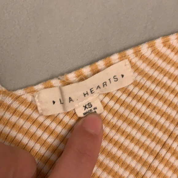 Yellow & White striped tank top from PacSun - Picture 2 of 2